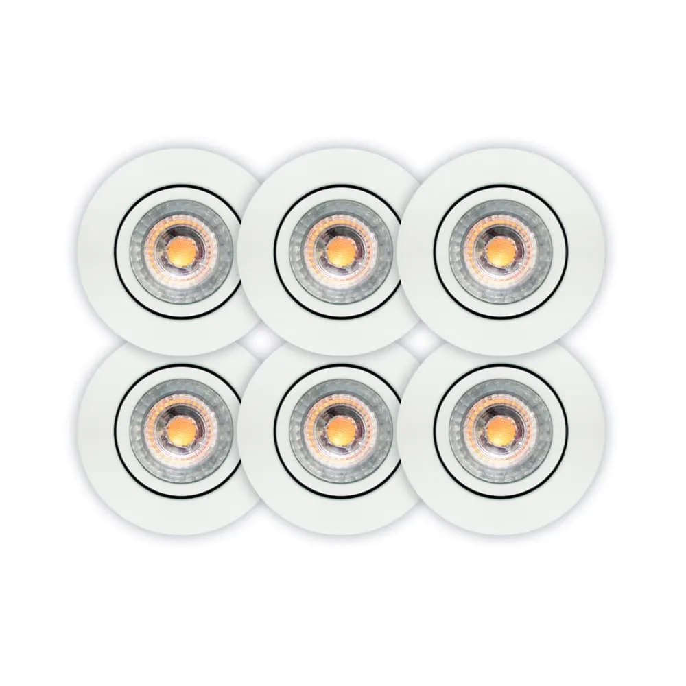 Luna Spot Låg profil 2.0 IP44 Dim 927 Matt vit 6-pack