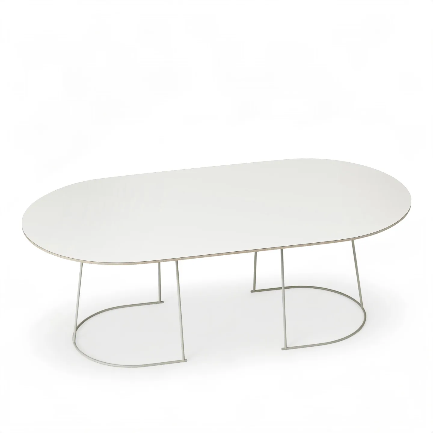 Muuto - Airy Coffee Table Large Off-white - Nanolaminate - Soffbord - Cecilie Manz - Beige - Metall/Trä