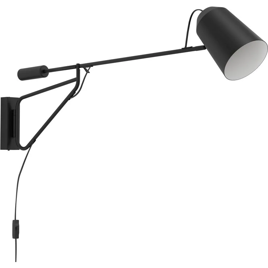 Eglo Wandlampe Loreto 1 Schwarz/Weiss Stahl 0 cm 35 cm
