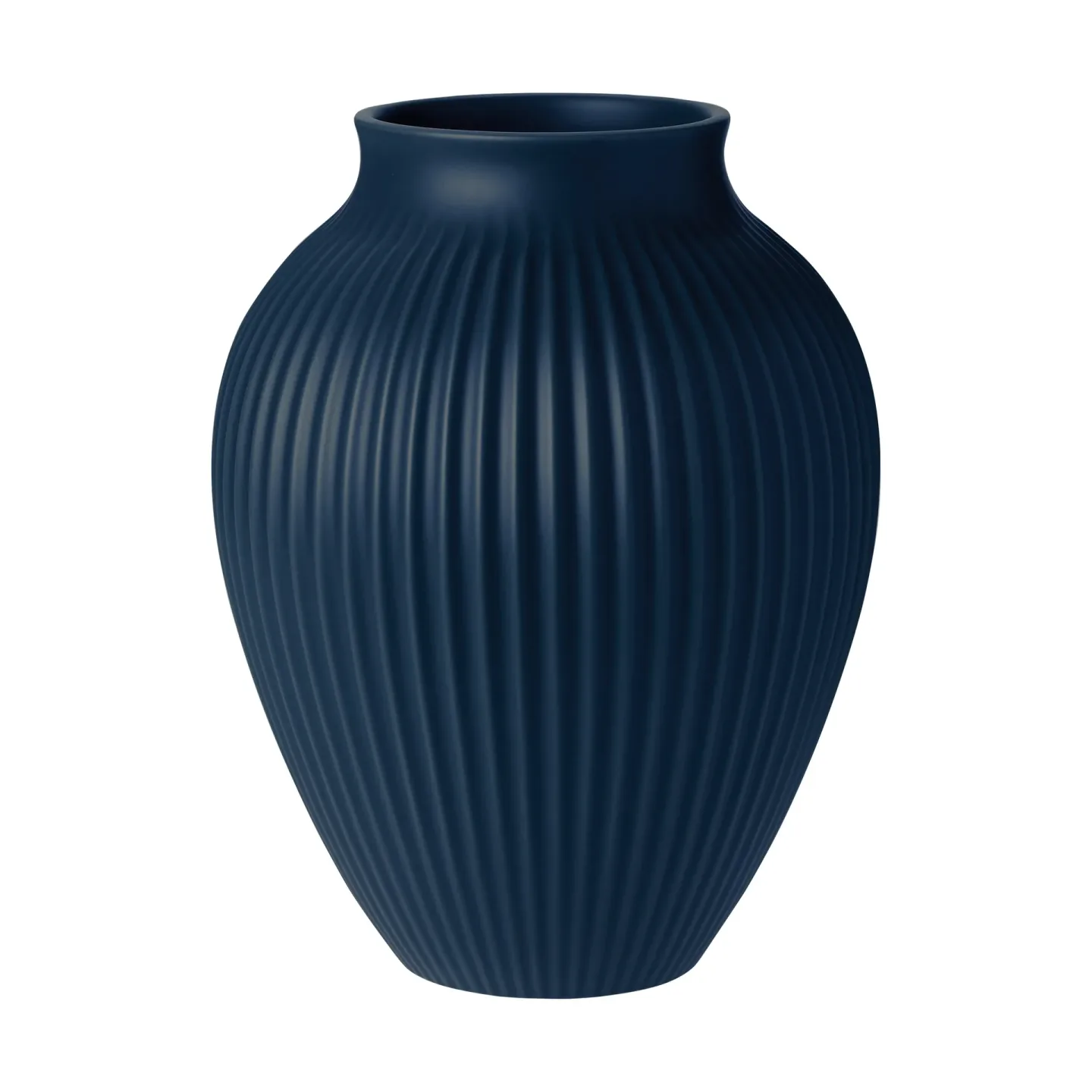 Knabstrup Keramik Knabstrup Vase geriffelt 27cm Dark blue