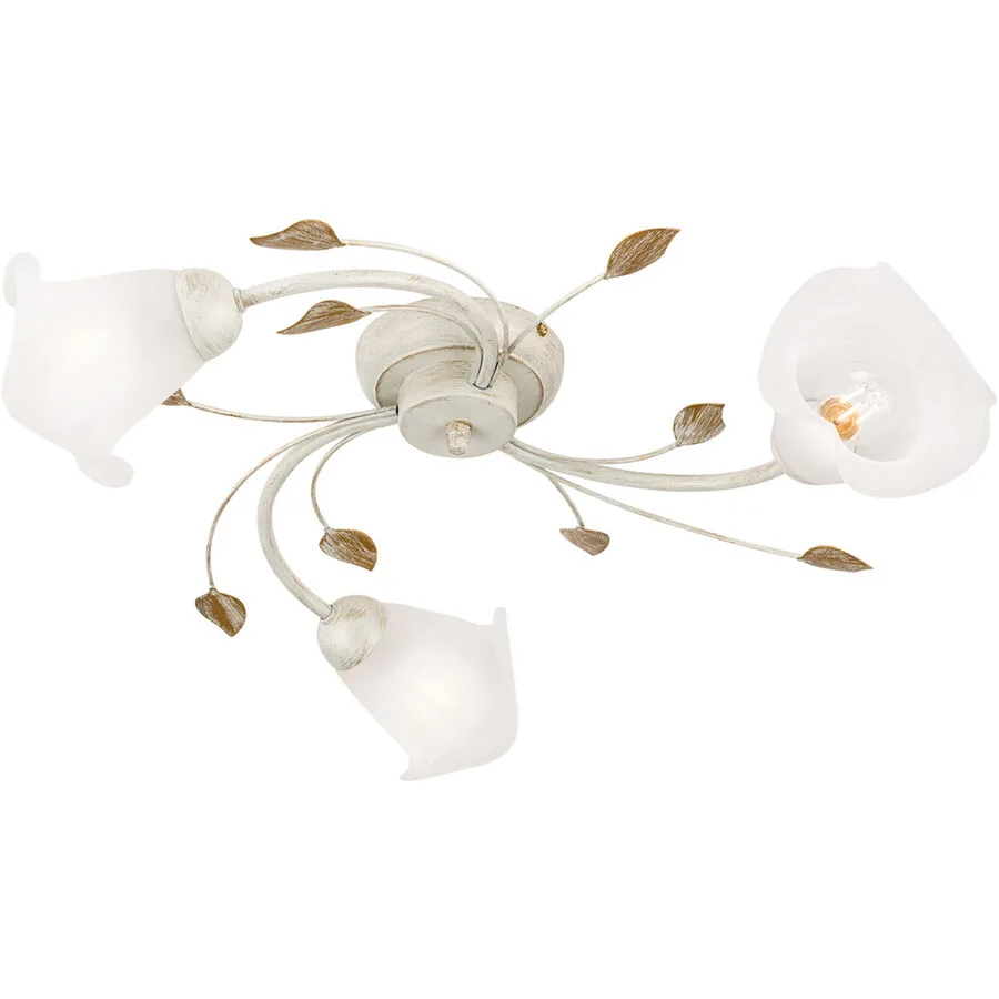 Deckenlampe Sisi Beige Stahl 60 cm 60 cm - Farbe: ELFENBEIN