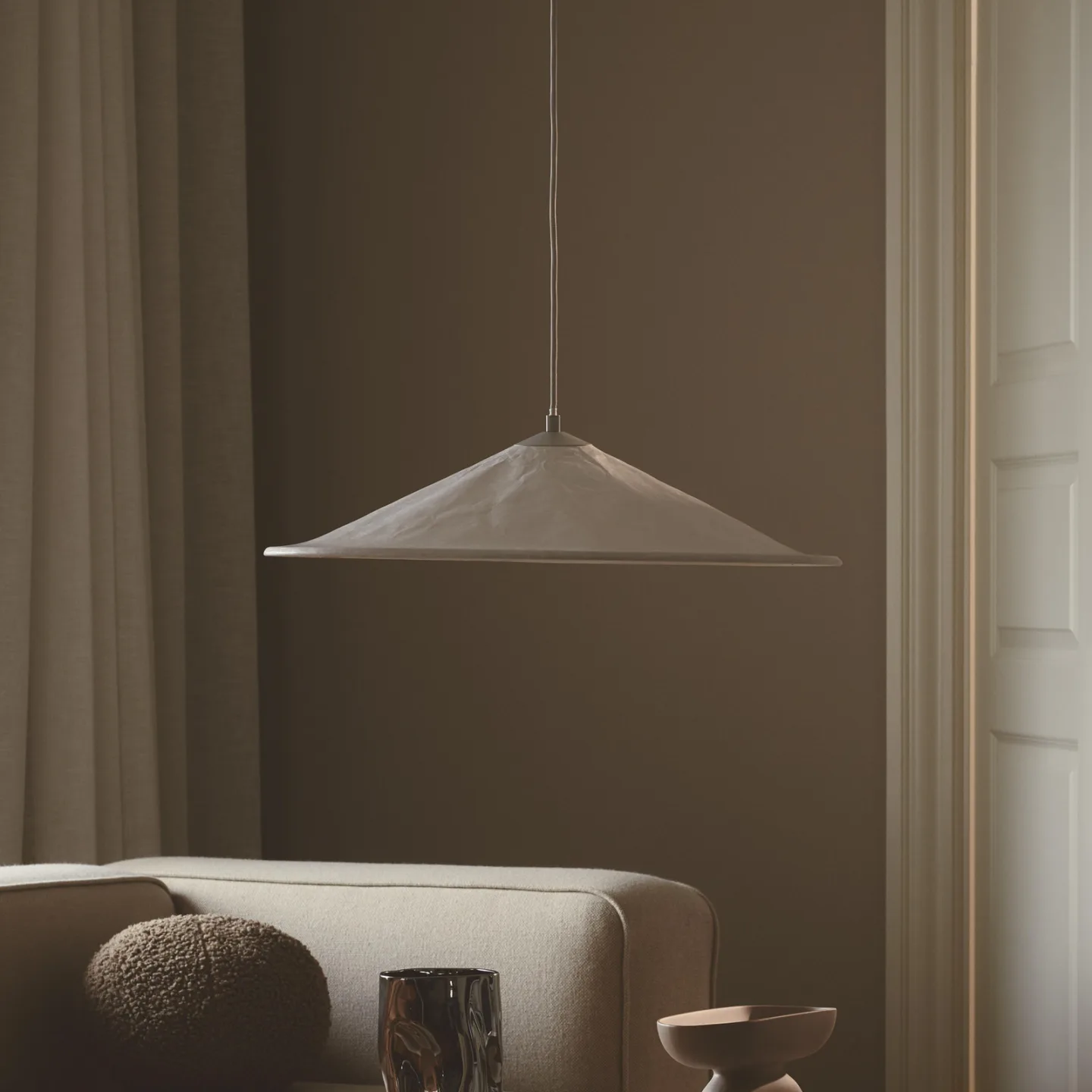 Hill Pendel Ø55 White - DFTP Hill 55 DFTP by Nordlux - Spisestue - Skandinavisk - Plast - Med skjerm