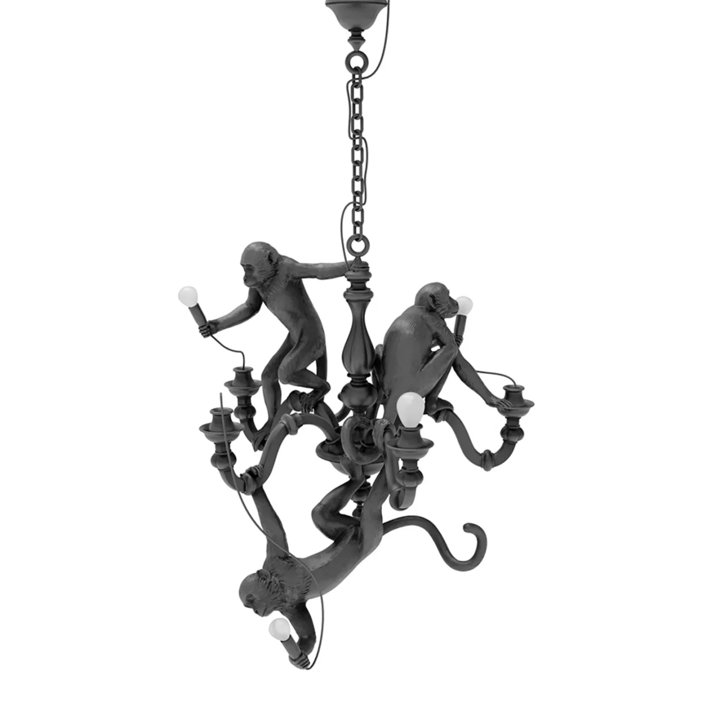Monkey Chandelier Sort - Seletti - Stue - Plastik