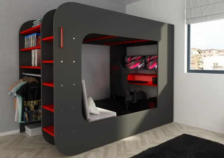 Drømmerom - Gamer ULTIMATE loftseng 120x200