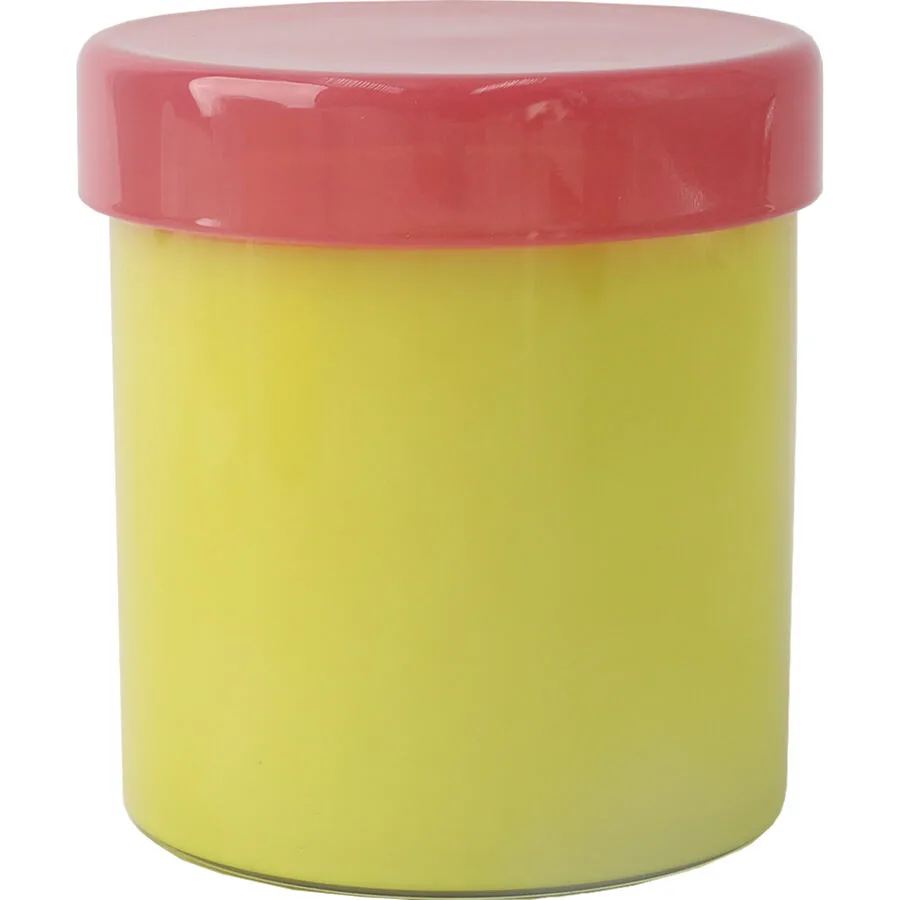 Kerze Gelb/Rosa Glas/Wachs 10.2 cm - Farbe: Gelb/Pink
