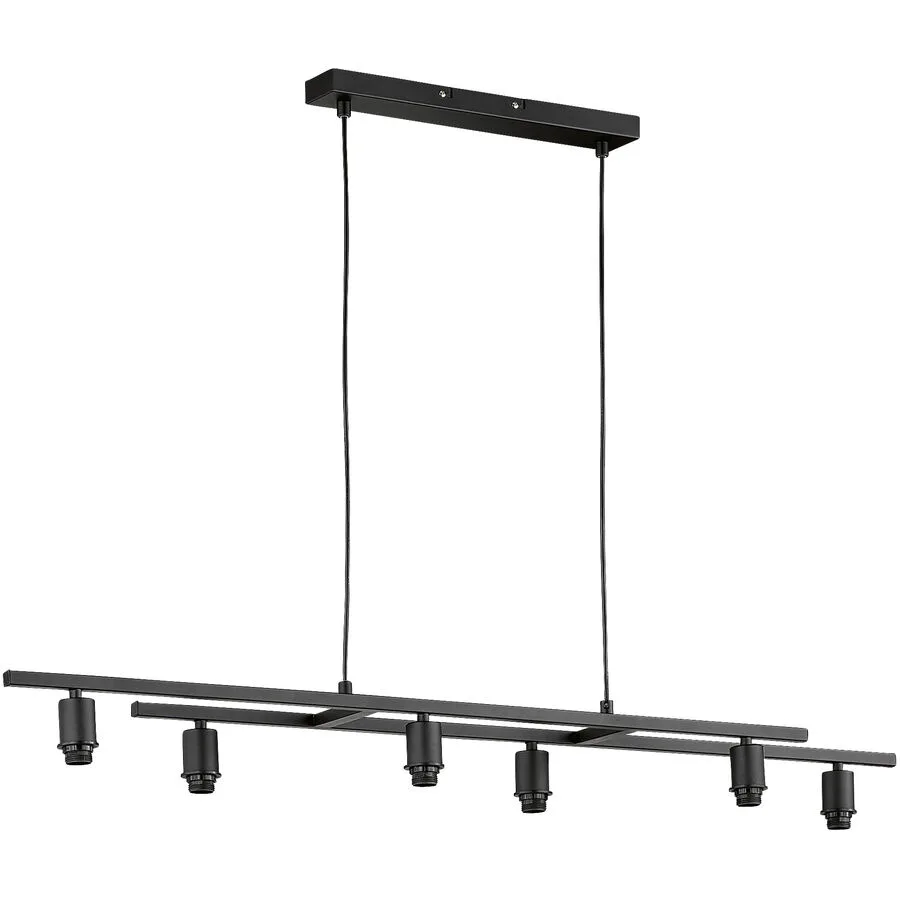 Pendellampe Nero M6 Schwarz Metall 115 cm 150 cm