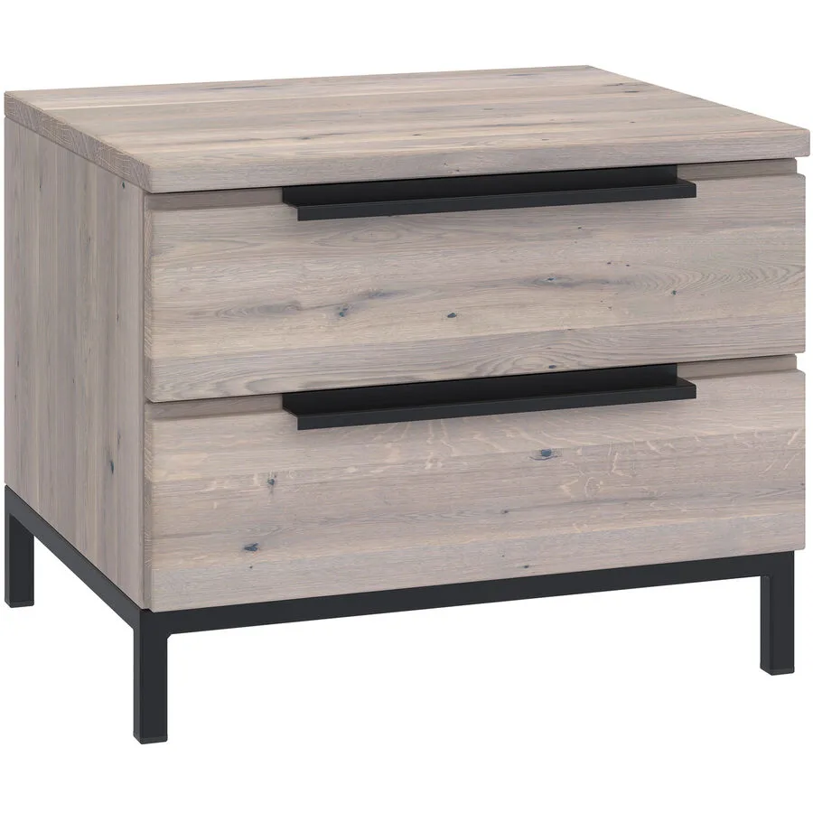 Nachttisch Holz Werk Eiche hell Wildeiche Massivholz B 50 H 33 cm