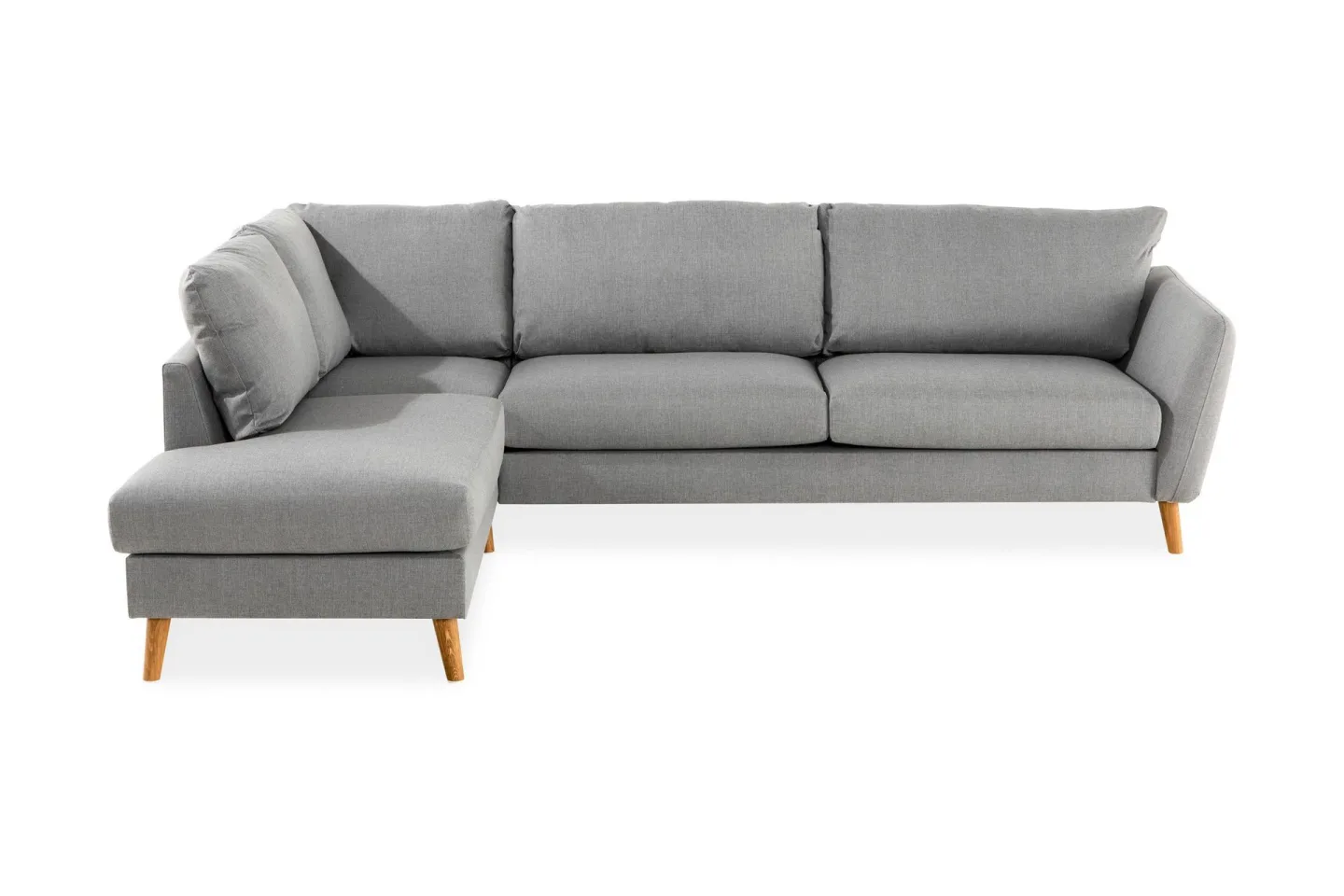Trend 4-sits Vänstervänd L-formad Schäslongsoffa i Tyg - Grå