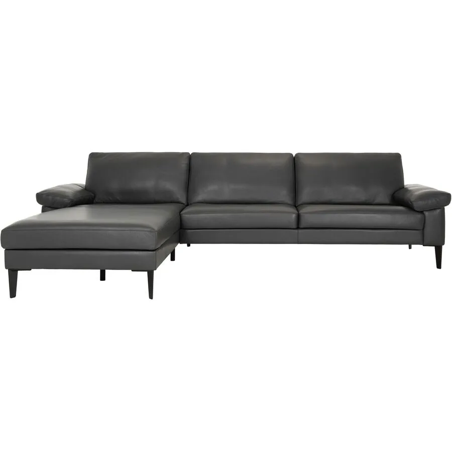 Ecksofa Devin Links Echtleder Anthrazit B 312 T 180 cm - Möbel Konfigurator: Traummöbel individuell zusammenstellen