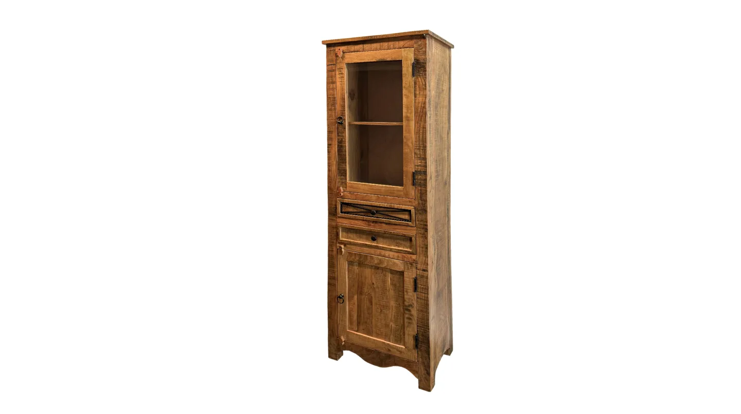 Vitrine mit Glastür Akazie massiv lackiert montiert 60 cm - ACANO