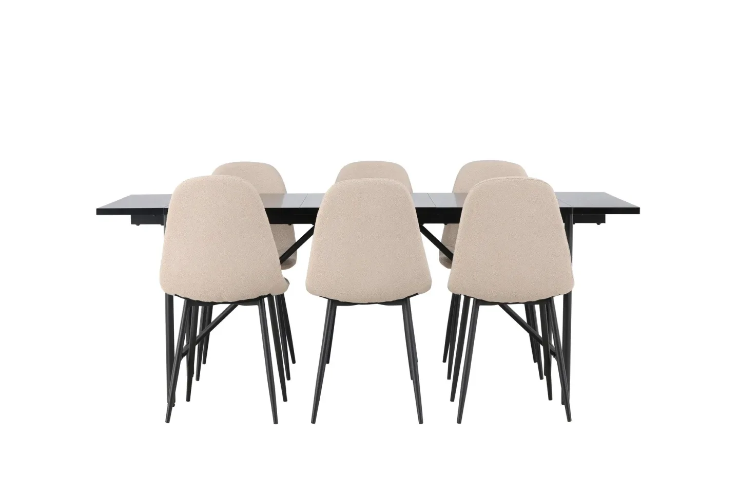 Astrid Matgrupp 200 cm Rektangulär med 6 Polar stolar - Beige