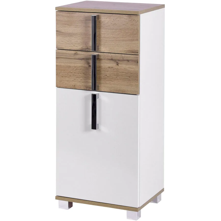 Unterschrank Sezai eiche landhaus/weiss Holzwerkstoff B 40.3 T 32 cm H 94.8 cm