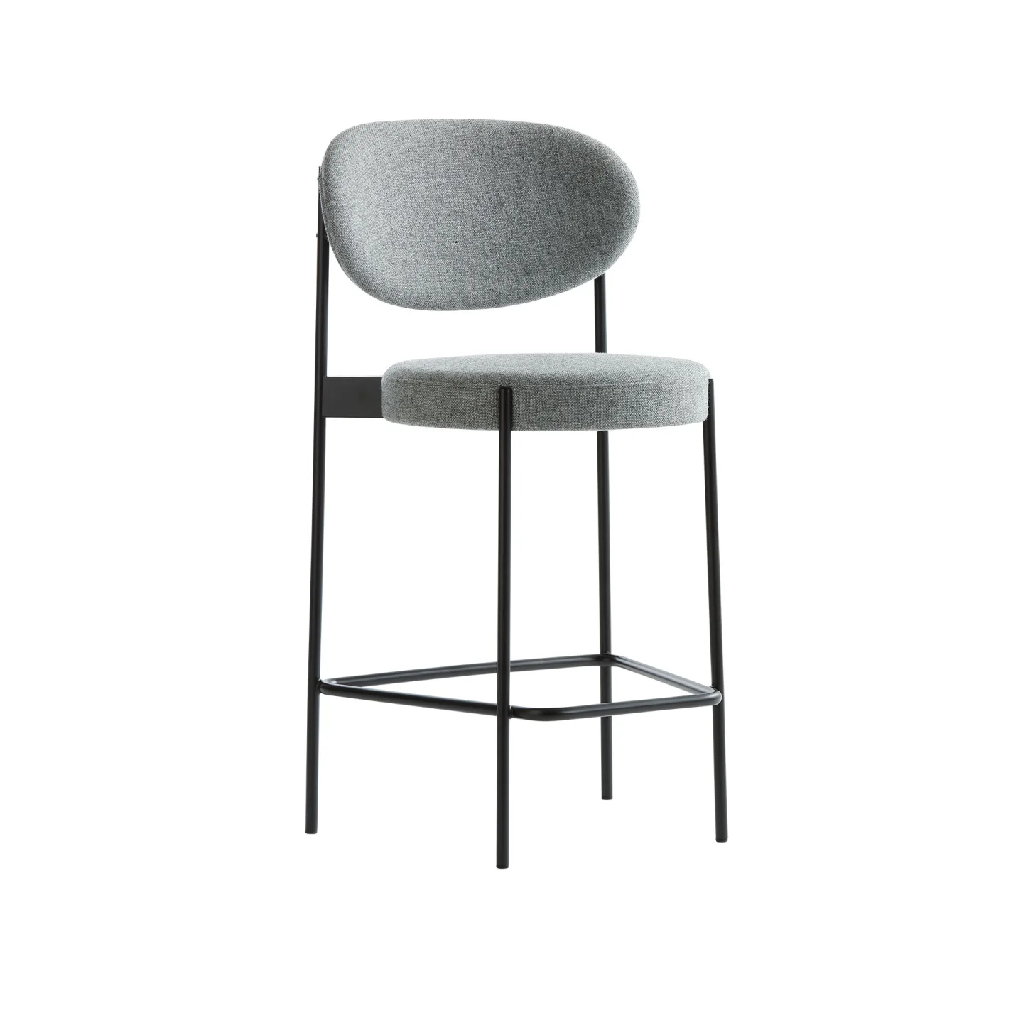 Verpan - Series 430 Bar Stool, SH 75 cm, Black Frame, Hallingdal, Col. 200 - Barstolar - Verner Panton - Beige - Metall/Textilmaterial