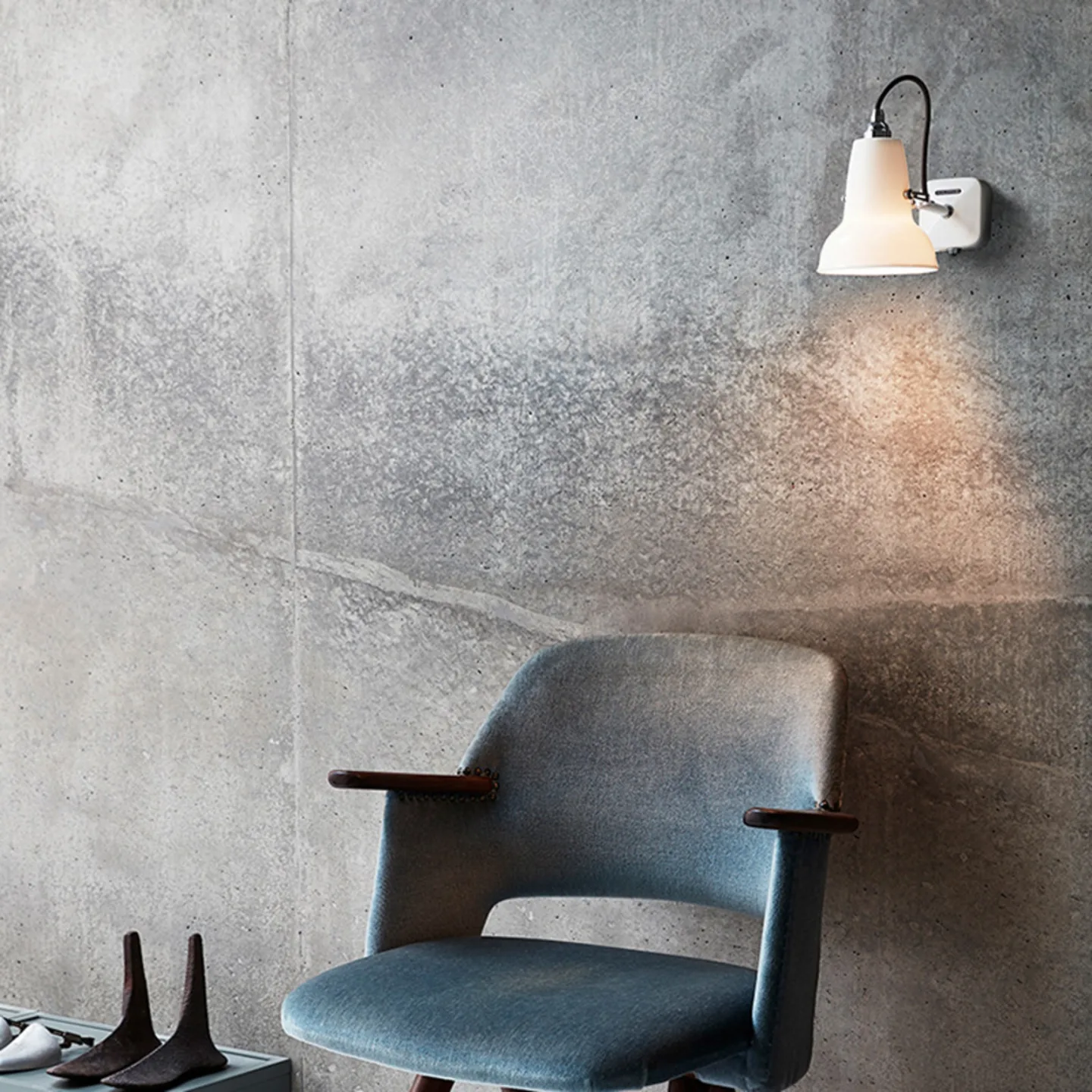 Original 1227 Mini væglampe med afbryder, hvid - Anglepoise - Stue - Industriel - Metal - Med én lyskilde