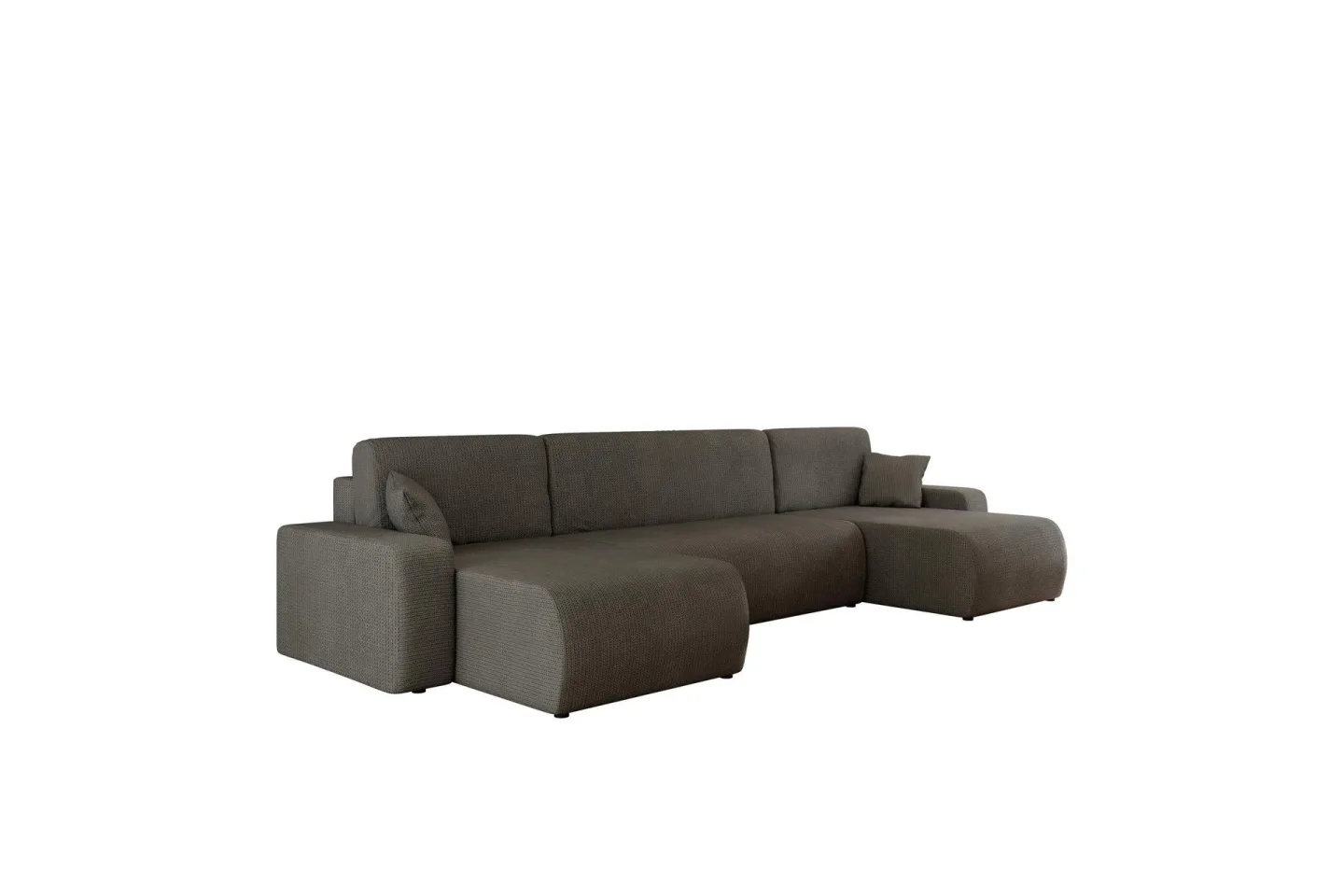Barile Bäddsoffa Dubbeldivan 4-sits i Plysch - Grå