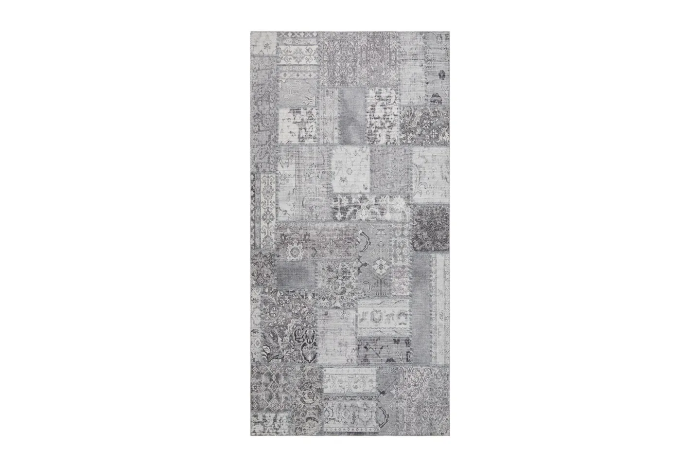 Patchwork Wiltonmatta 80x300 cm Rektangulär - Silver
