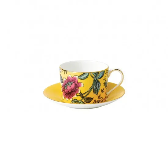 Wedgwood Wonderlust Tasse mit Untersetzer Yellow tonquin