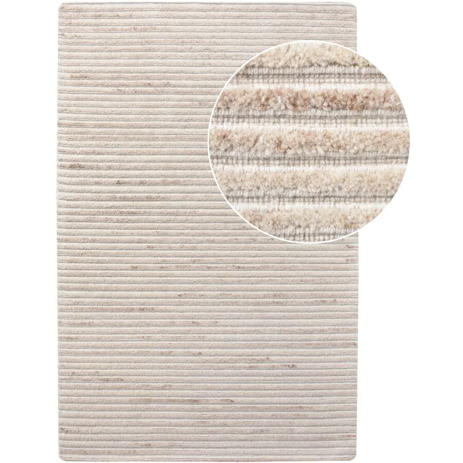 Teppich Yasaro Beige Wolle 200 cm 300 cm - Farbe: ivory