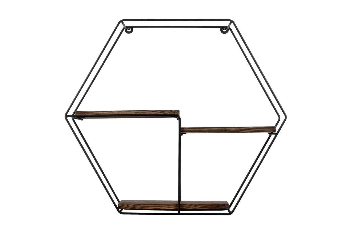 Serotinus Vägghylla 60x15 cm 3 Hyllor - Svart/Mörkbrun