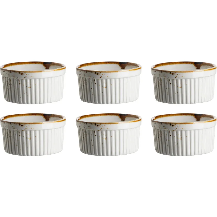 MÄSER Ramequin Pintar weiss/braun Porzellan D 9 cm Set