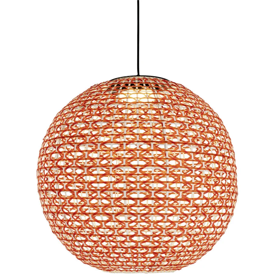 Pendellampe Eliana Orange/Weiss Kunststoff/Metall 40 cm 160 cm - Farbe: Weiss/Orange - LED - Lichtfarbe: Extra warmweiss - Material: Metall/Kunststoff