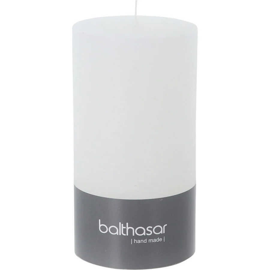Balthasar Kerze Rustico weiss H13 cm D7 cm, Brenndauer 60h - Farbe: taupe - Material: Wachs