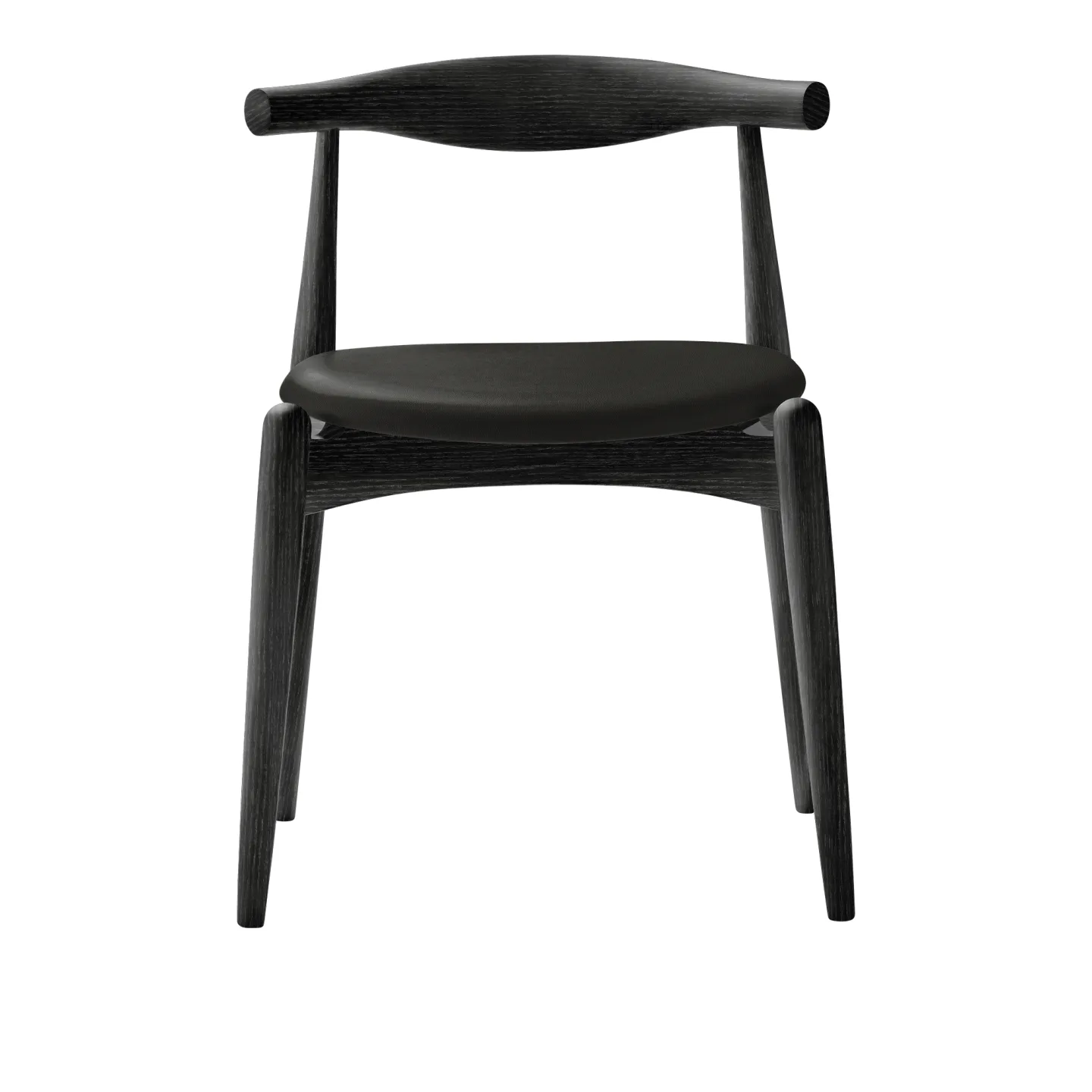 Carl Hansen - CH20, Svartlackad Ek, Lädergrupp B Thor - 359 - Matstolar - Hans J. Wegner - Svart - Trä