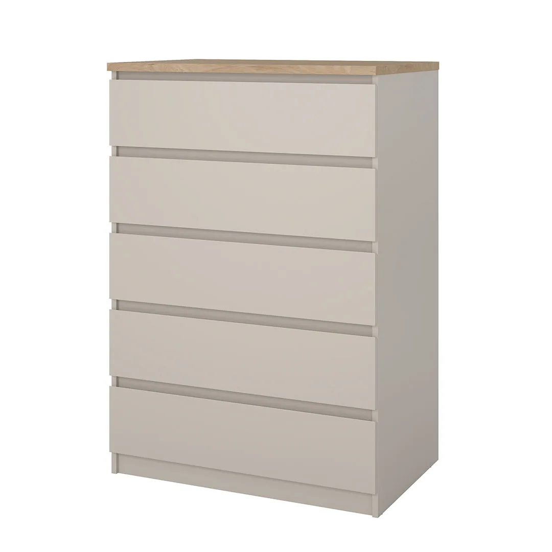 Naia Kommode 5 Schubladen Eiche Dekor.