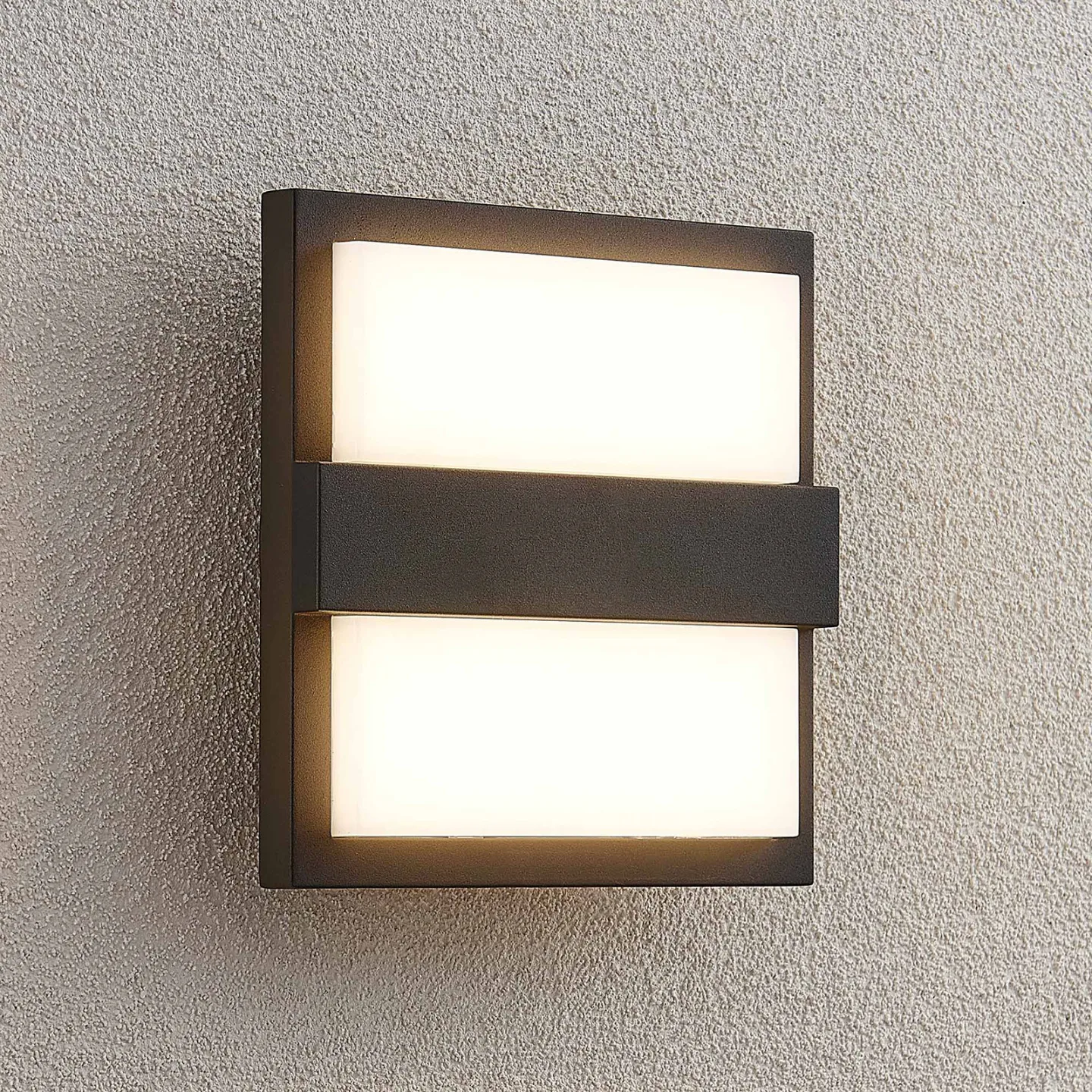 Gylfi LED Außenwandleuchte Graphite - Lucande - Terrasse - Modern - Metall - Eckig