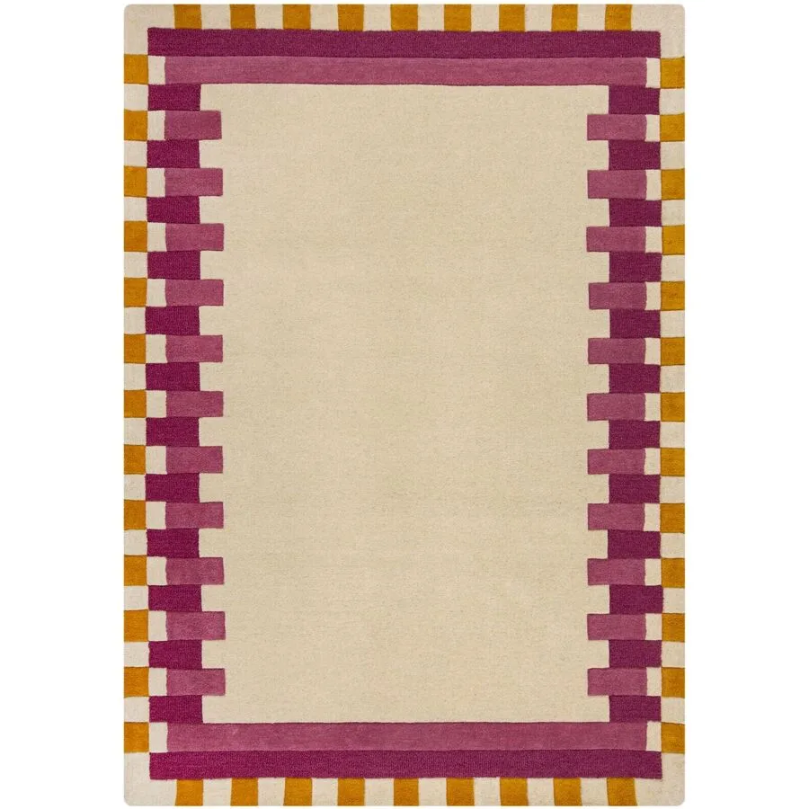 Teppich Skandy Braun/Rosa Wolle 200 cm 290 cm