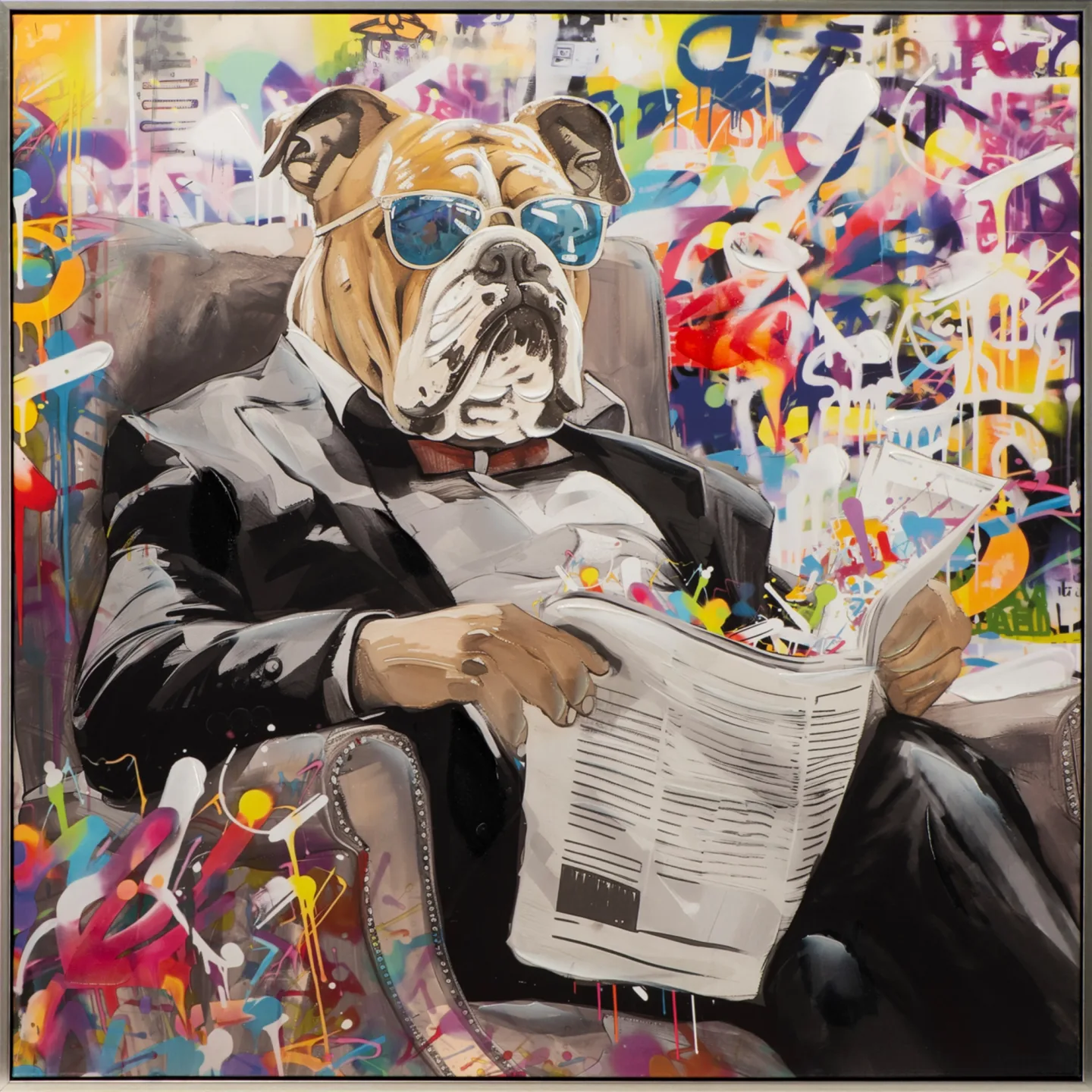 image LAND Gemälde Cool Bulldog | Schubiger Möbel