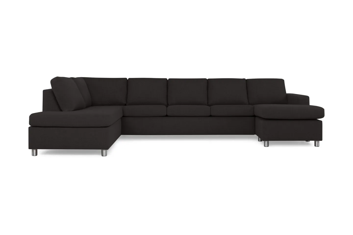 Crazy 5-sits Vänstervänd U-formad X-Large Soffa med Divan och Schäslong i Tyg - Antracit