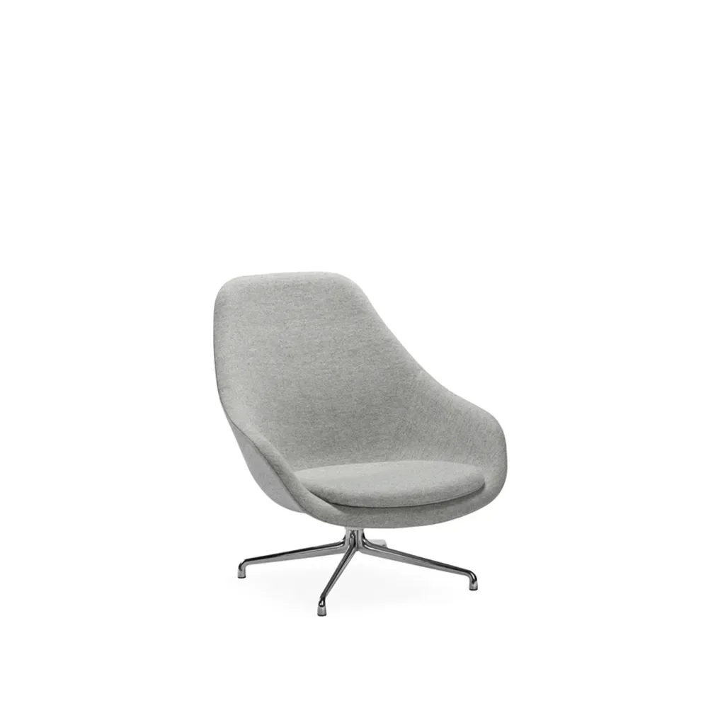 HAY About a Lounge 91 loungefåtölj Light grey-polerad aluminium