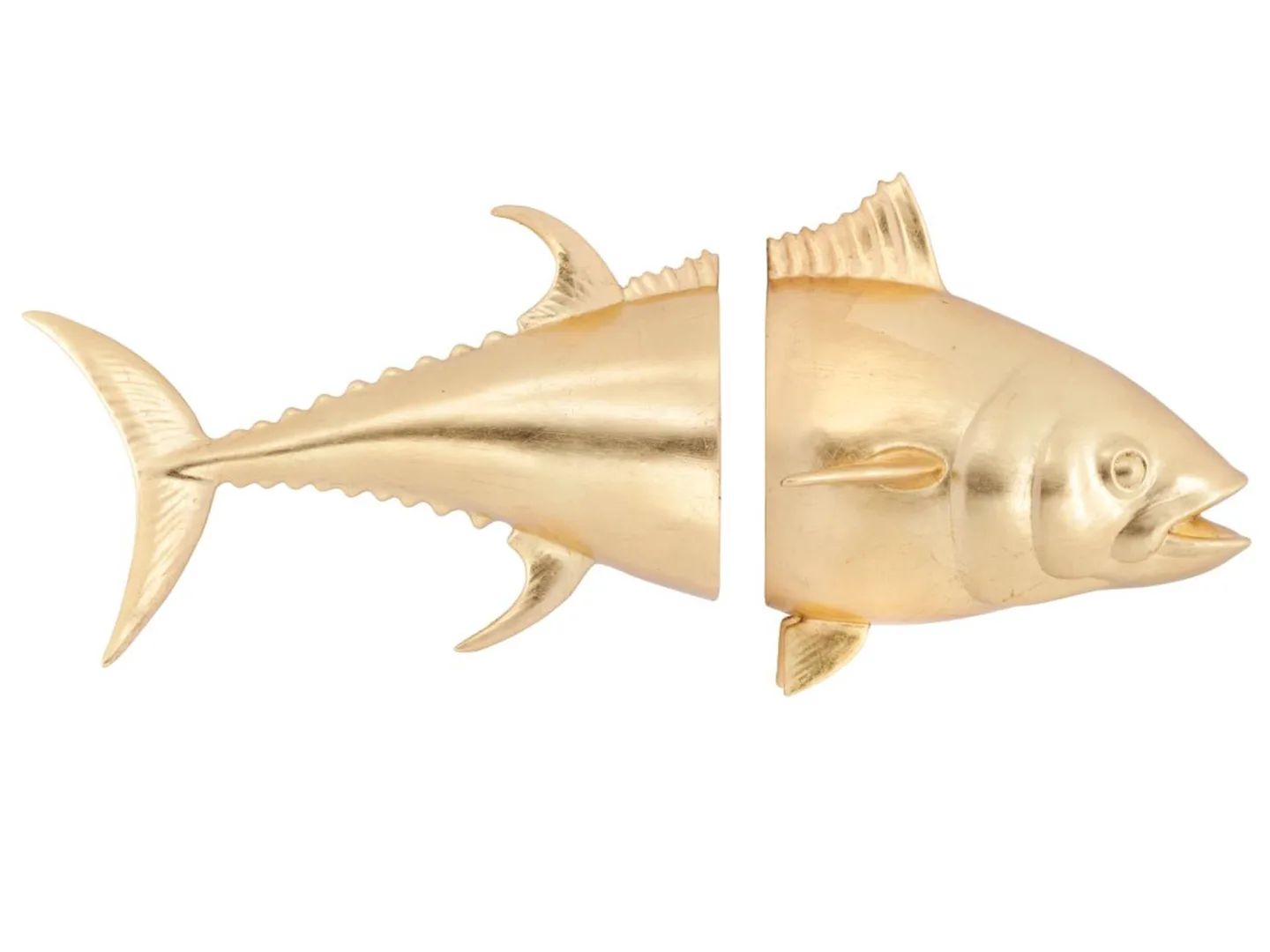 Abhika Figur Thunfisch 2teilig Für Die Wand Gold H: 40 cm | Schubiger Möbel