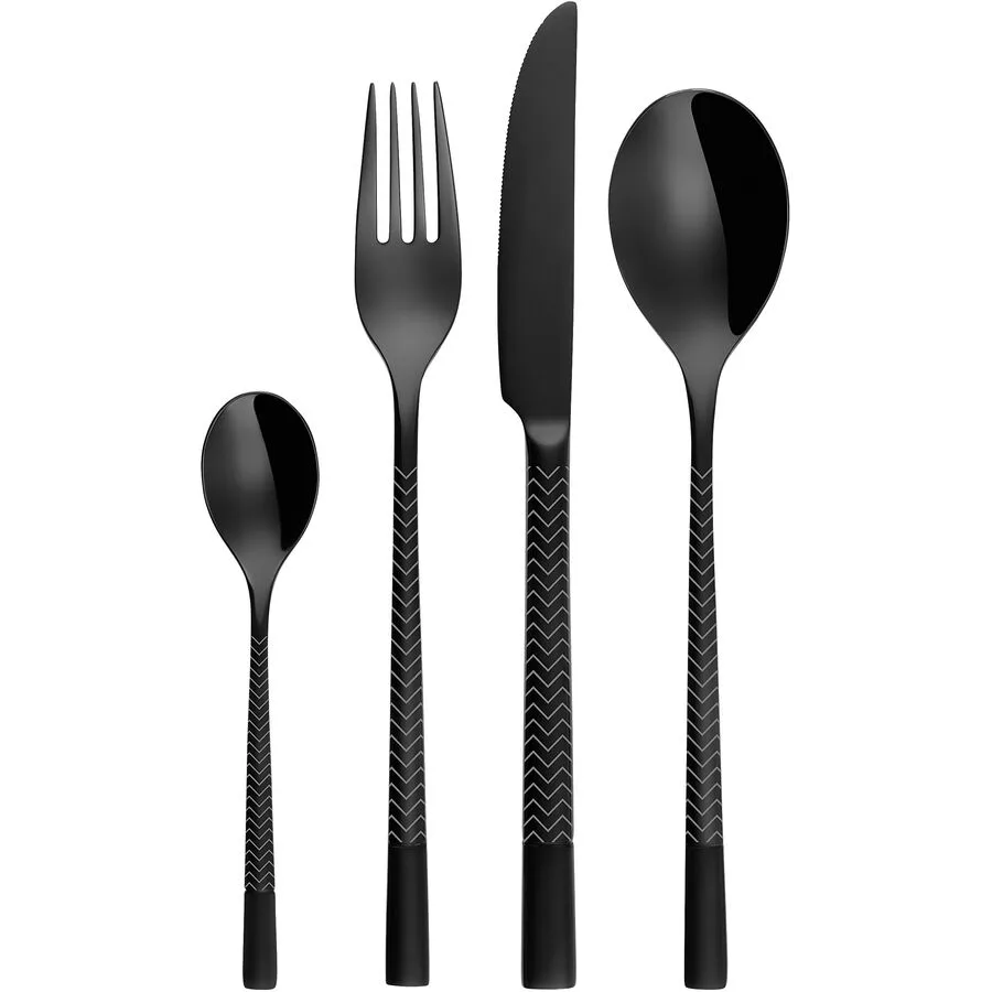Sola Besteck-Set Luxus schwarz Chromnickelstahl 18/10 16 Stk