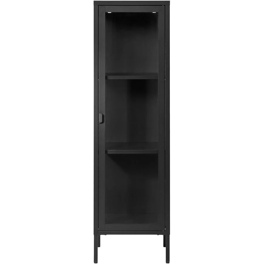 Vitrine Soreva schwarz Stahl/Glas B 40 H 140 cm