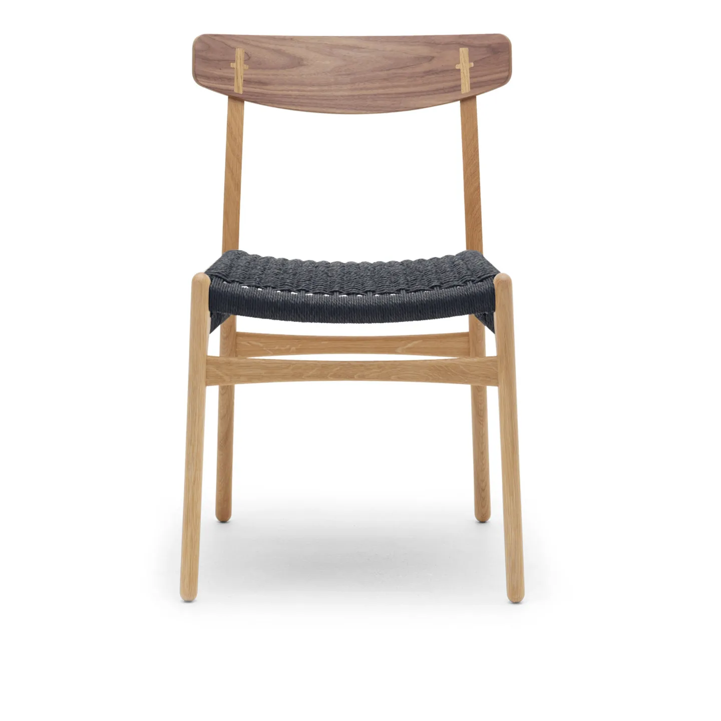 Carl Hansen - CH23, Oljad Ek Valnöt, Svartflätat papperssnöre - Matstolar - Hans J. Wegner - Träfärgad - Papper/Trä