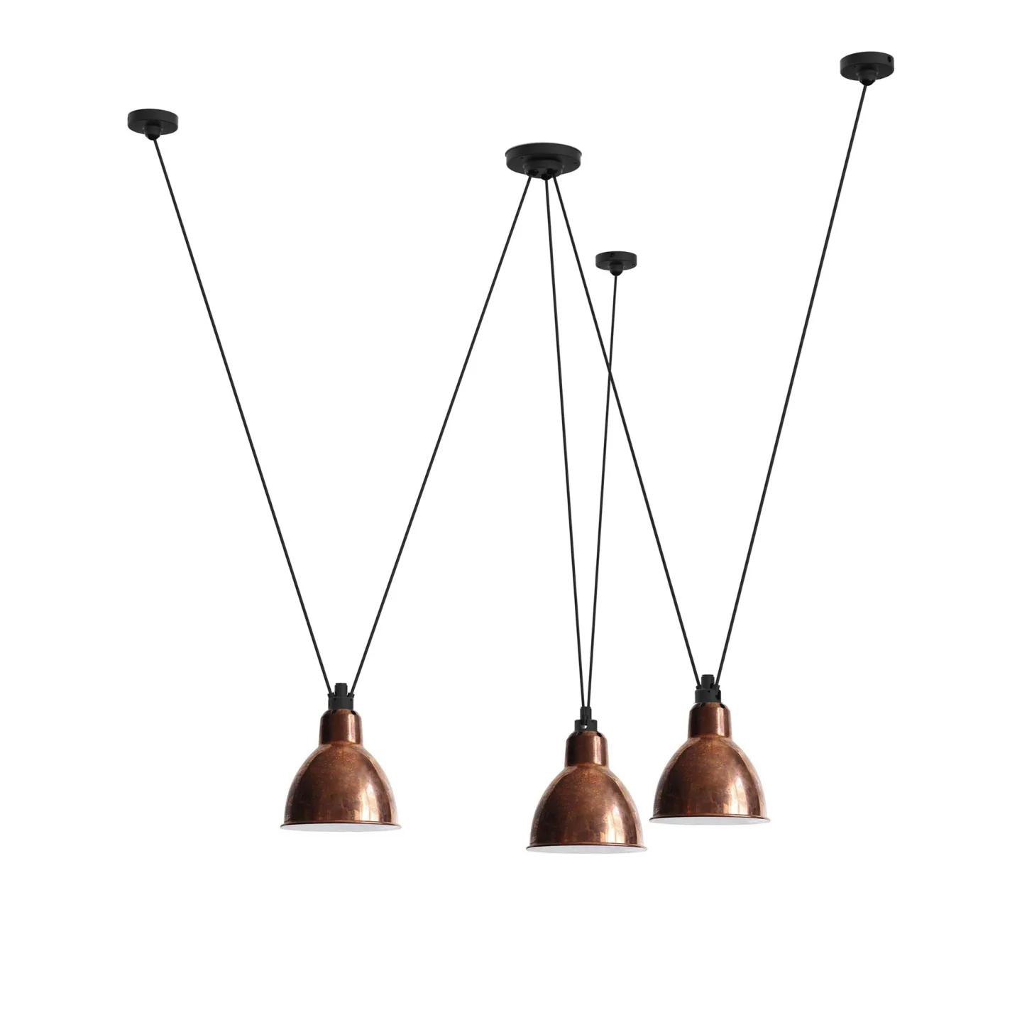 DCWéditions - Les Acrobates De Gras 325 XL Round Raw Copper/White Inside - Pendellampor - Bernard-Albin Gras - Koppar