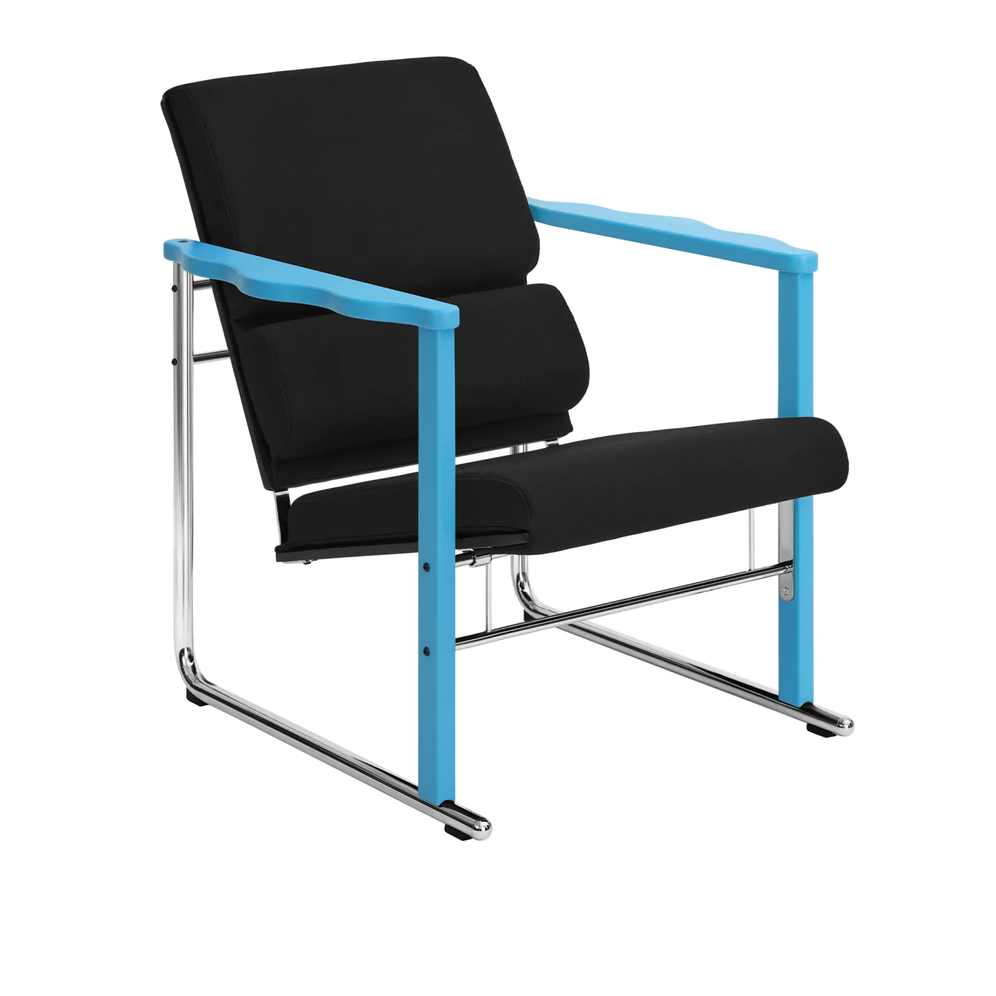 HEM - Experiment Lounge Chair 502, Blue/Black - Fåtöljer - Flerfärgad - Metall/Trä/Skum