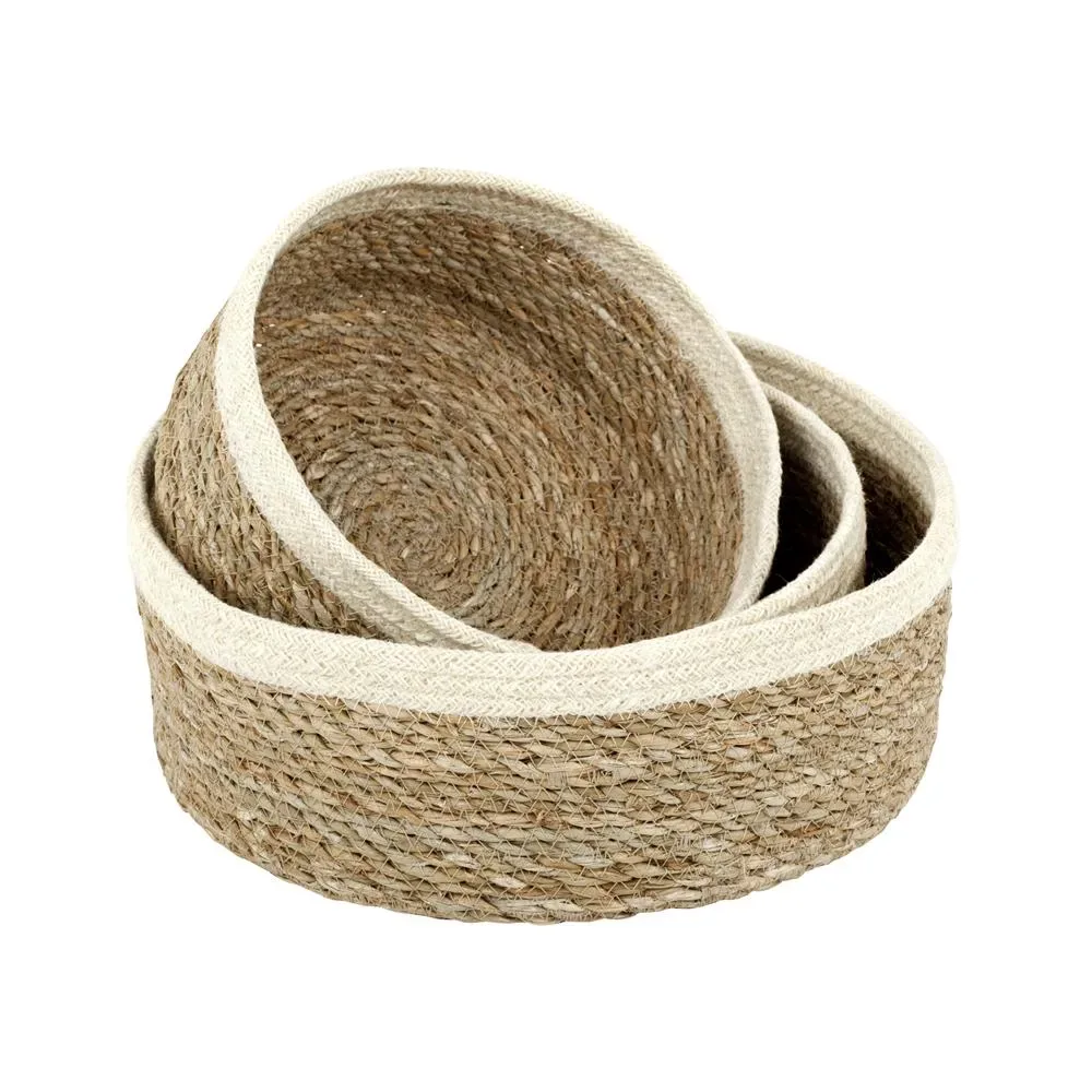 Dixie Emil brödkorg 3-pack natur-vit