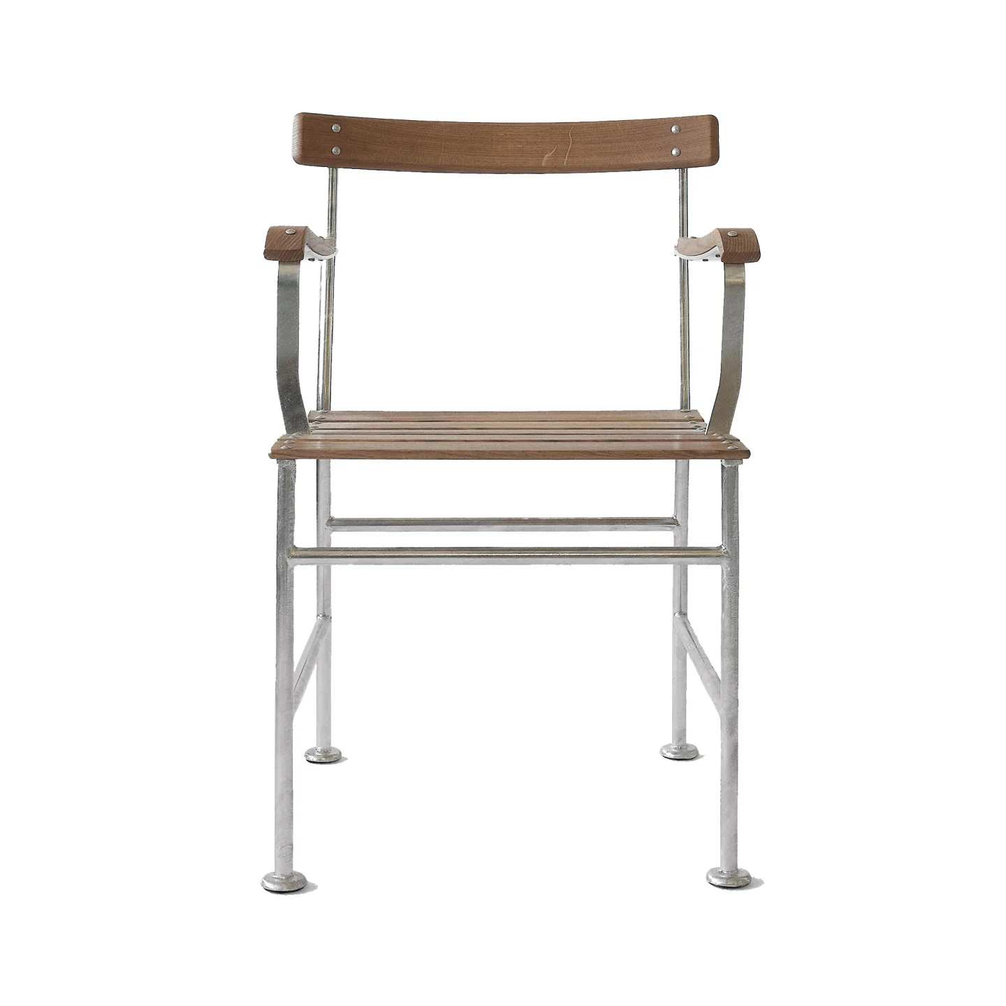 Tallum - Stockholm Armchair Galvanized - Matstolar - Gunnar Asplund - Silver,Träfärgad - Metall/Trä