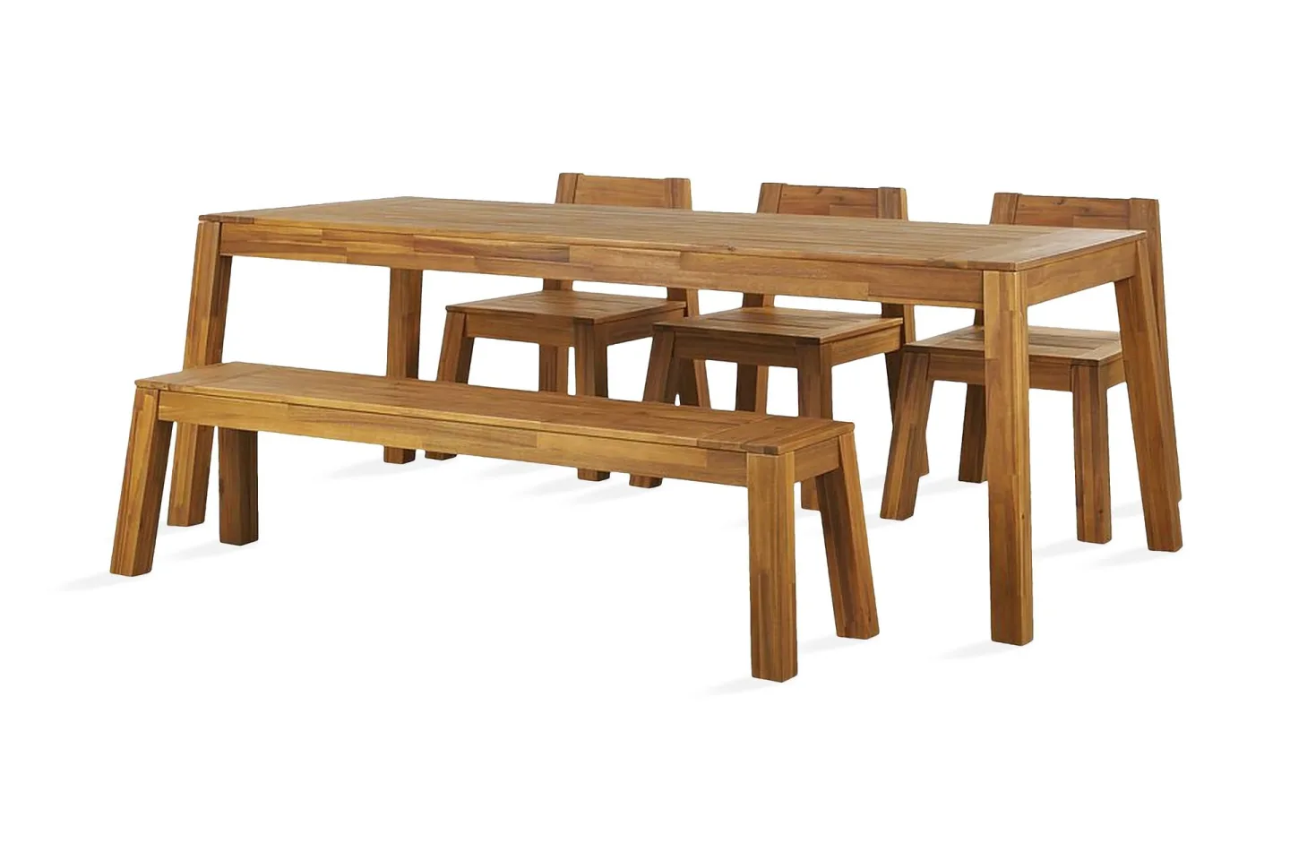 Coteto Matgrupp Utomhus 225 cm + 3 Utestolar + Bänk Utomhus - Akacia