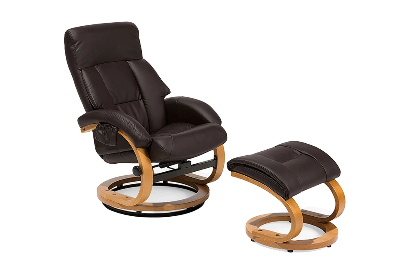 Reclinerstol Force med fotpall - Brun