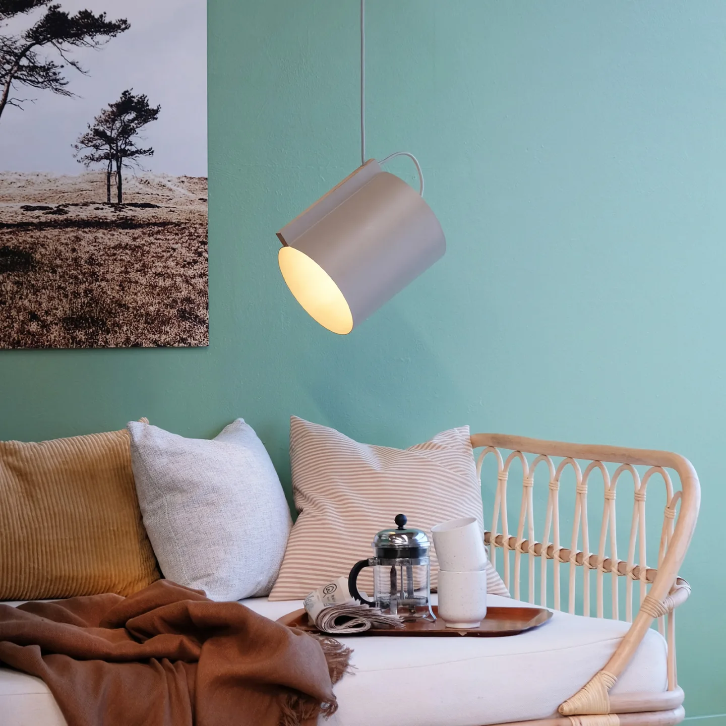 Wum Pendelleuchte Large Matt Grey - DybergLarsen Dyberg Larsen - Wohnzimmer - Design - Metall - Mit Schirm