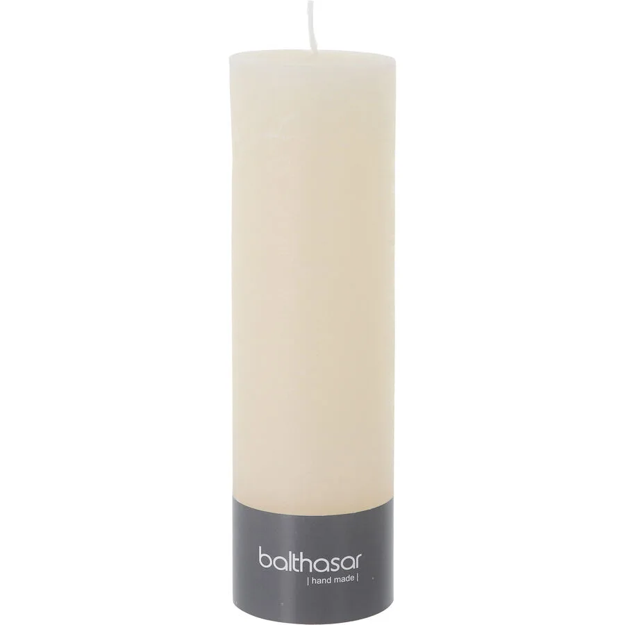 Balthasar Kerze Rustico ecru H20 cm D6 cm, Brenndauer 75h - Material: Wachs