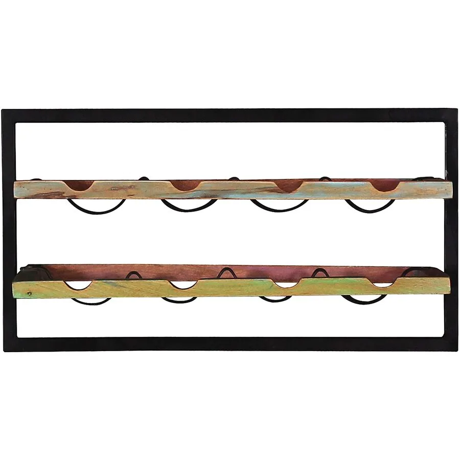 Wandregal South bunt, schwarz Altholz, Metall B 65 T 25 cm