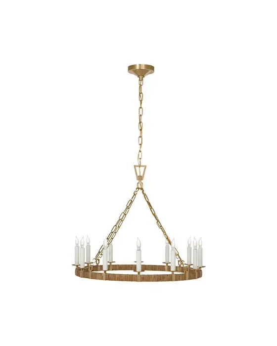 Darlana Wrapped Ring Chandelier rattan / antique brass