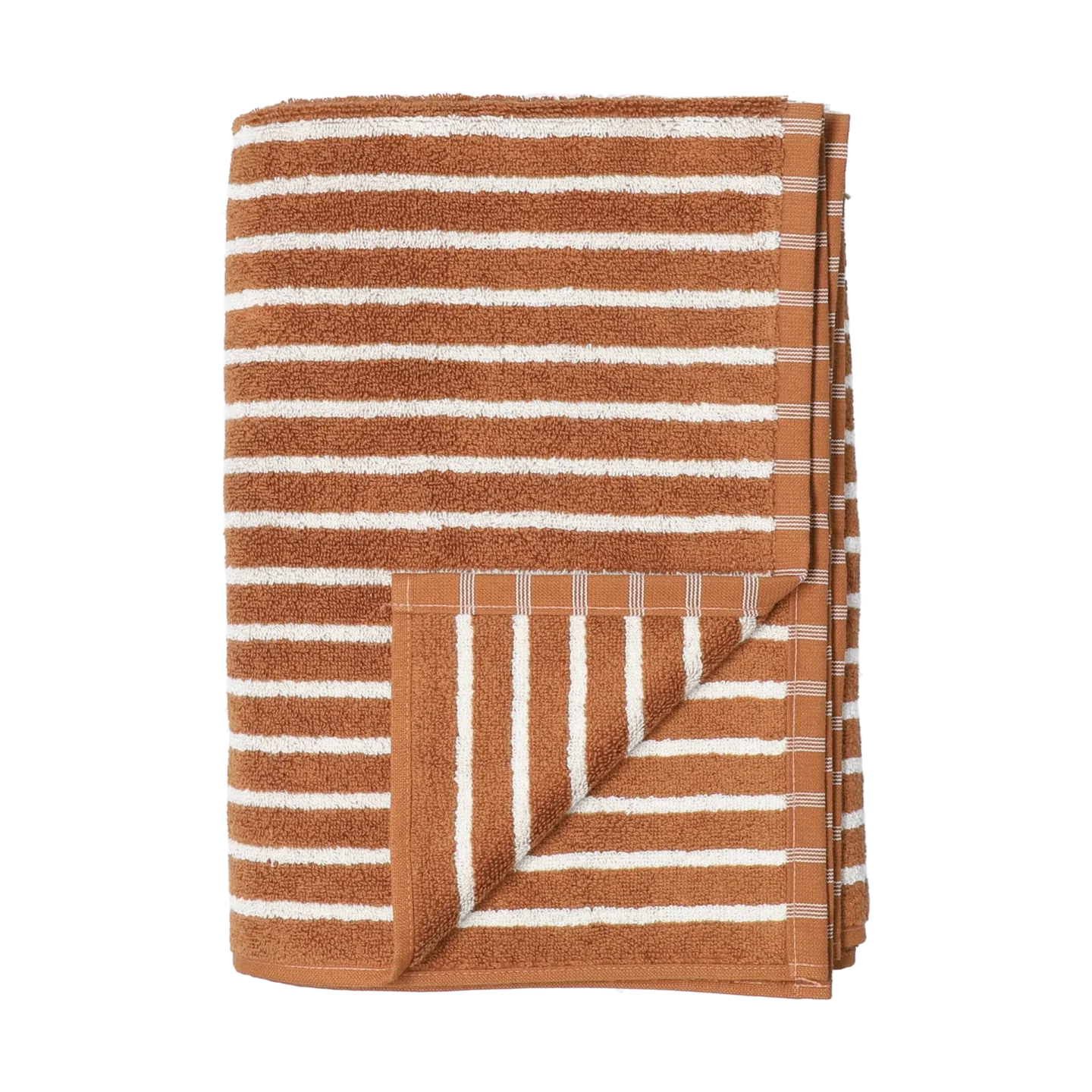 Scandi Living Drift Badetuch 70x140 cm Braun-weiß