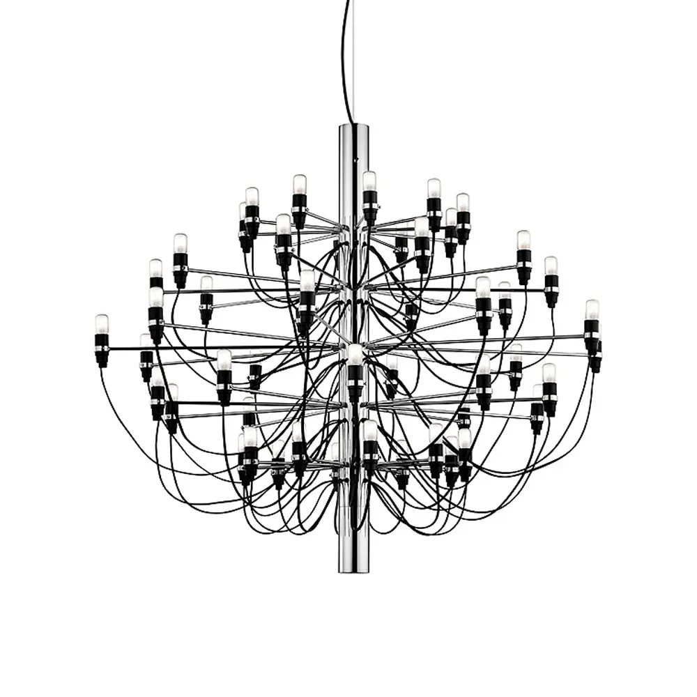 Flos 2097 Sarfatti Kronleuchter Chrom 50 Lampen