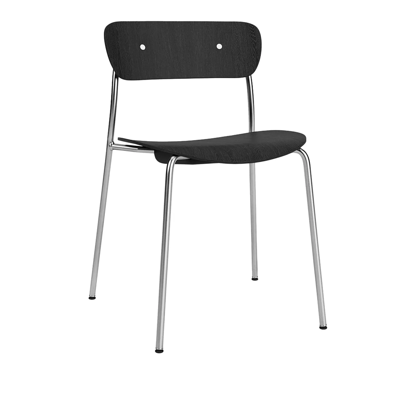 &Tradition - Pavilion Chair AV1 Chrome Finish / Black Oak, Svartlackad ek - Matstolar - Anderssen & Voll - Svart - Trä